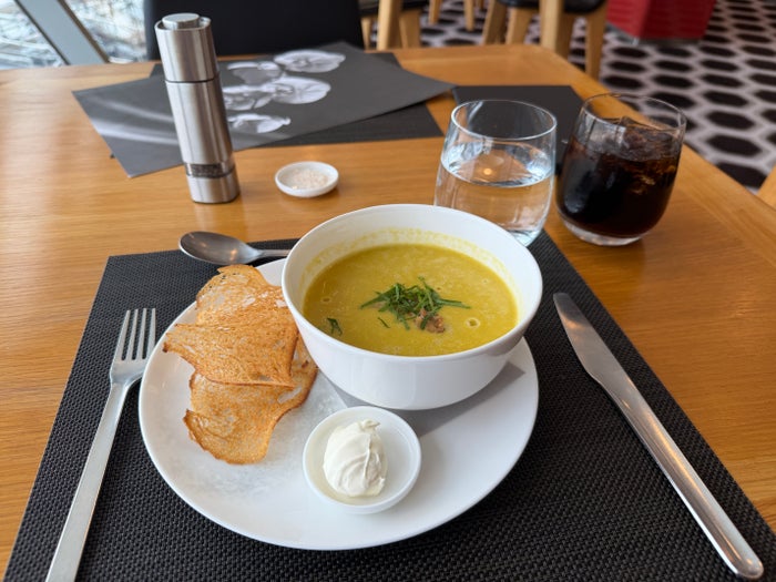 Outdoor Cafe Qantas First Class Dining Soup