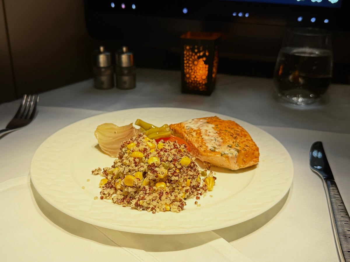 Qatar Airways Airbus A350900 business class salmon