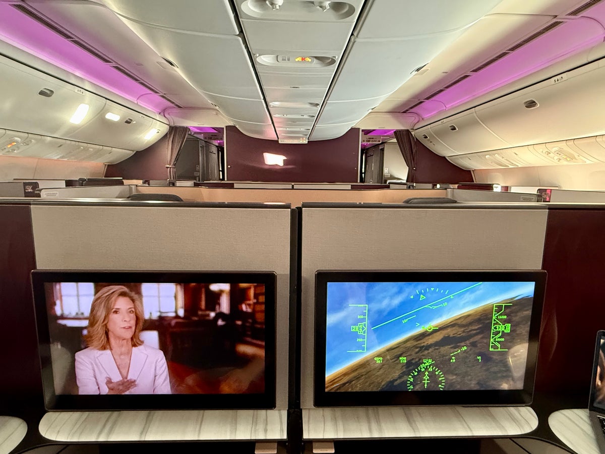 Qatar Airways Qsuite TVs