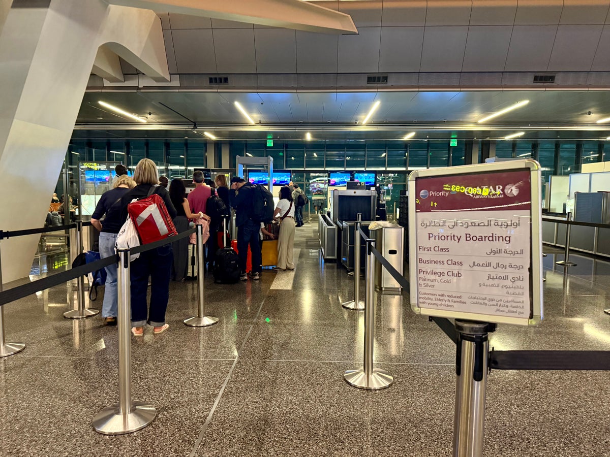 Qatar Airways boarding at Doha Airport DOH