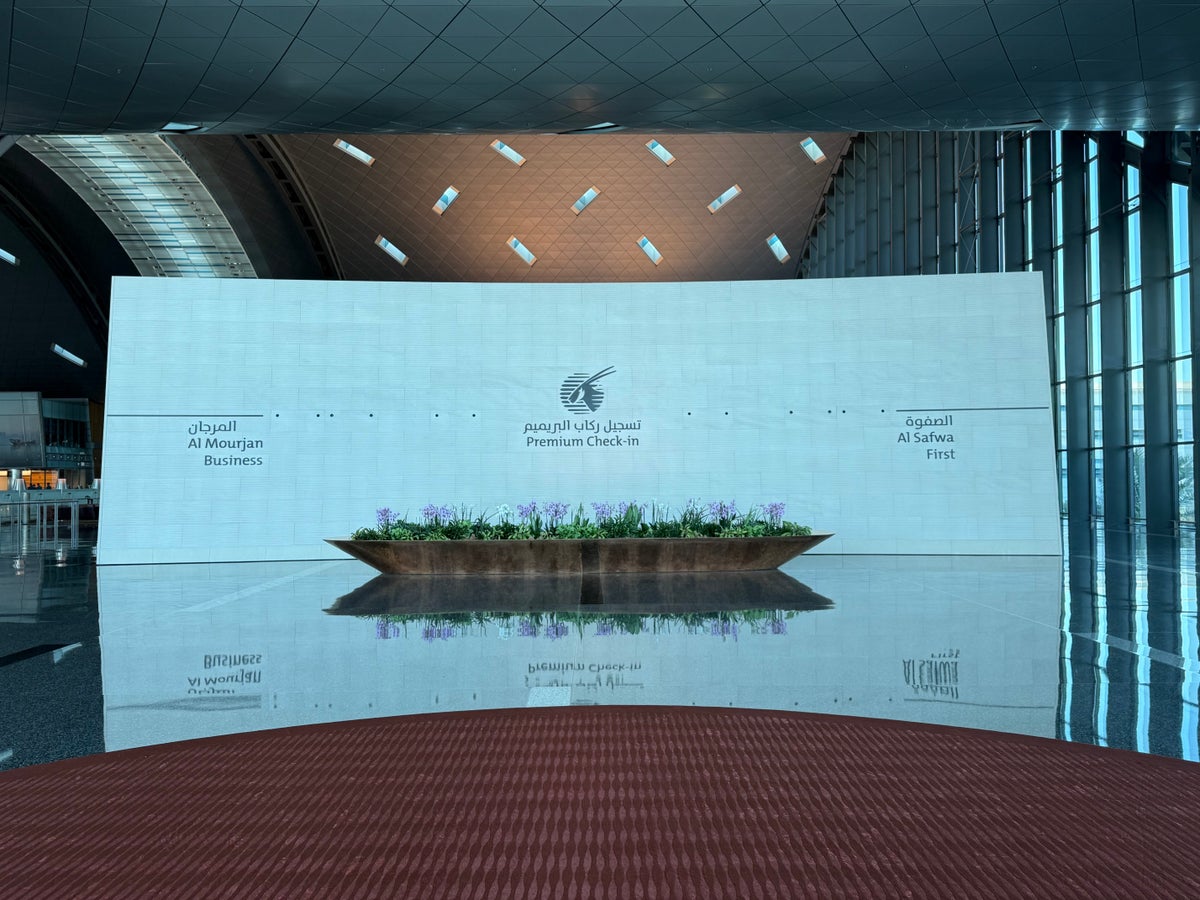 Qatar Airways business and first class check in at Doha Airport DOH