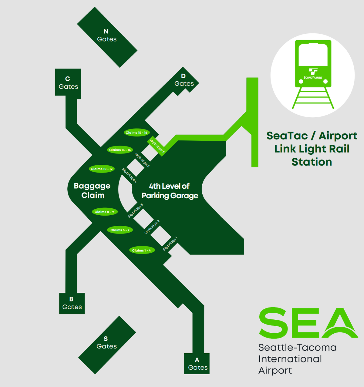 Seattle-Tacoma International Airport Light Rail Station SEA Light Rail Map