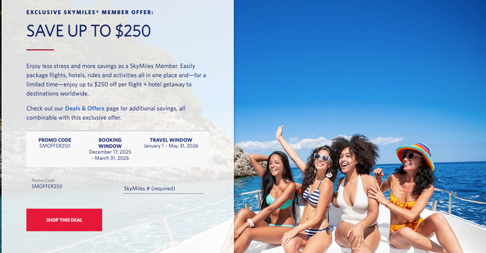 Screenshot 2026 02 11 at 11.46.50 AM Delta Vacations General SkyMiles Promo