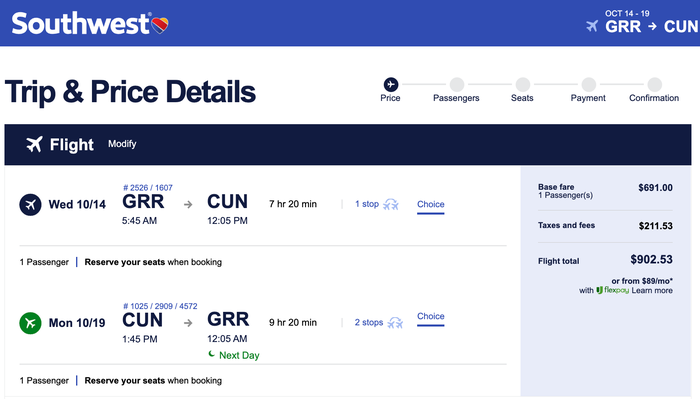 Screenshot 2026 02 19 at 3.05.37 PM Southwest GRR CUN