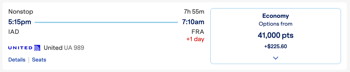 United IAD-FRA TrueBlue points