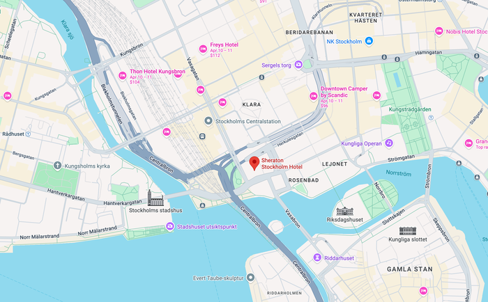 Sheraton Stockholm Hotel location