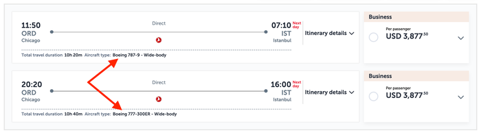 Turkish Airlines flight results plane type Turkish Airlines flight results plane type