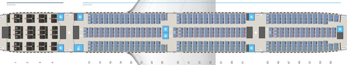 Turkish Airlines seat map B777 300ER 28J 372E