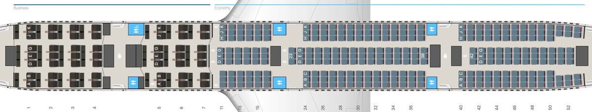 Turkish Airlines seat map B777 300ER 49J 300E