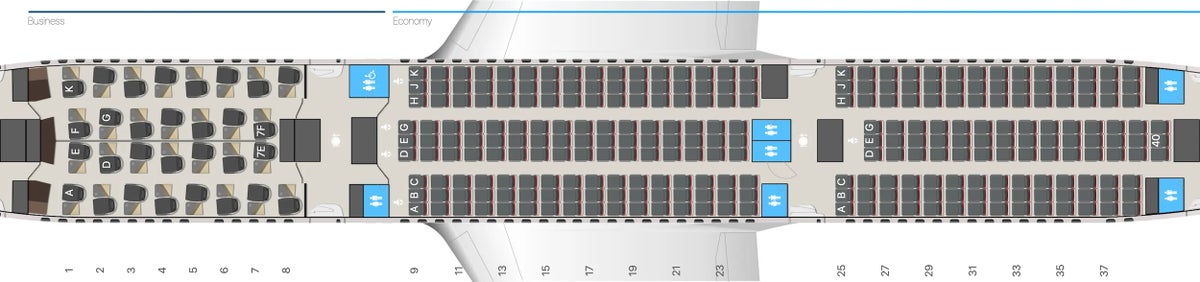 Turkish Airlines seat map B787 9 30J 270E