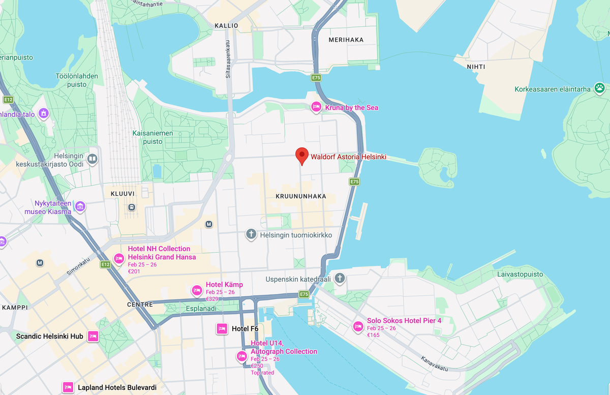 Waldorf Astoria Helsinki map