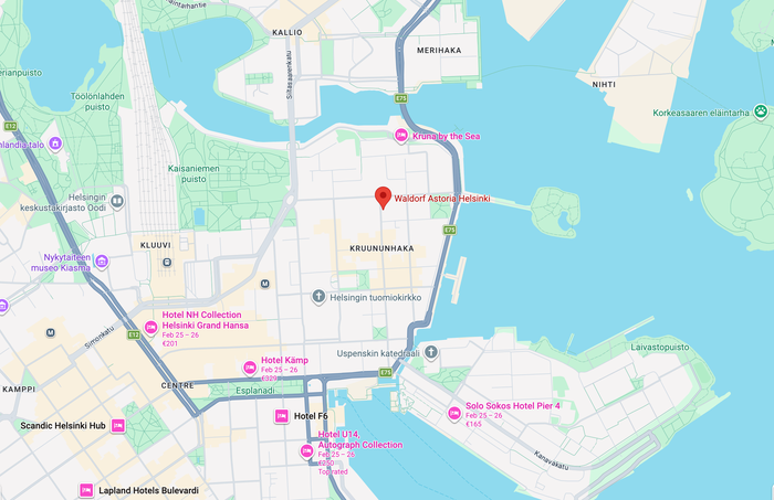 Waldorf Astoria Helsinki map Waldorf Astoria Helsinki map