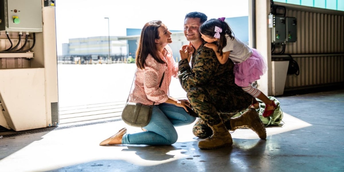 military family reuniting