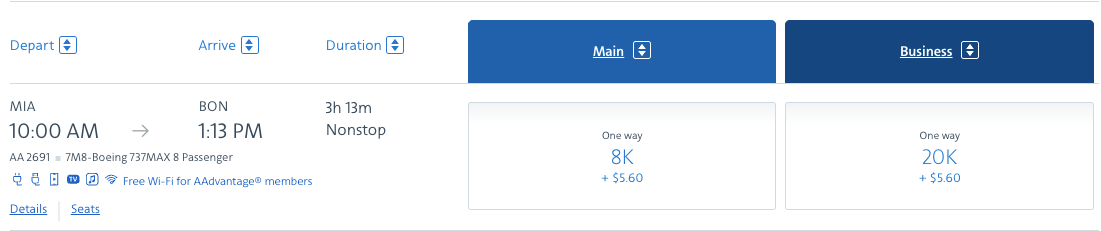 AA MIA BON Award Ticket AA MIA BON Award Ticket