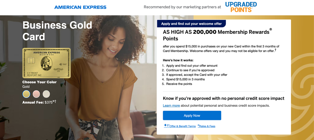 Amex Business Gold as high as 200k