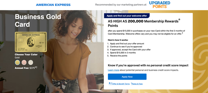 Amex Business Gold as high as 200k Amex Business Gold as high as 200k