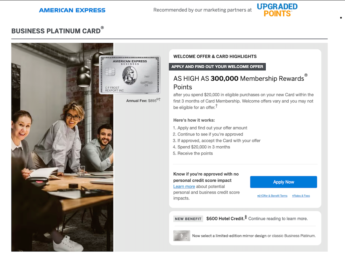 Amex Business Platinum as high as 300k