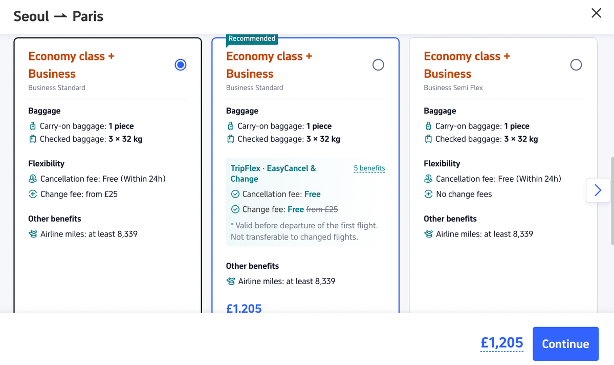 Booking JAL business class via trip com