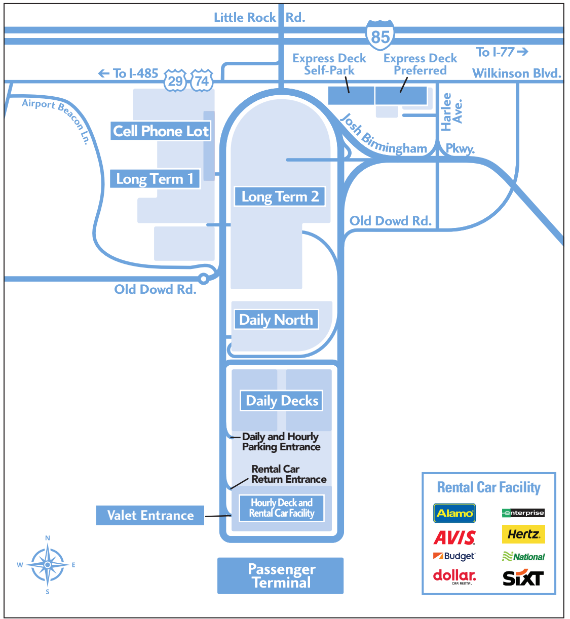 CLT Parking Map
