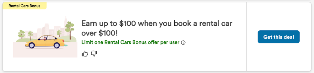 Capital One Shopping rental car offer March 2026