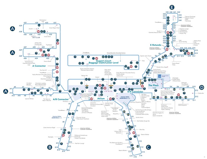 Charlotte Douglas International Airport map