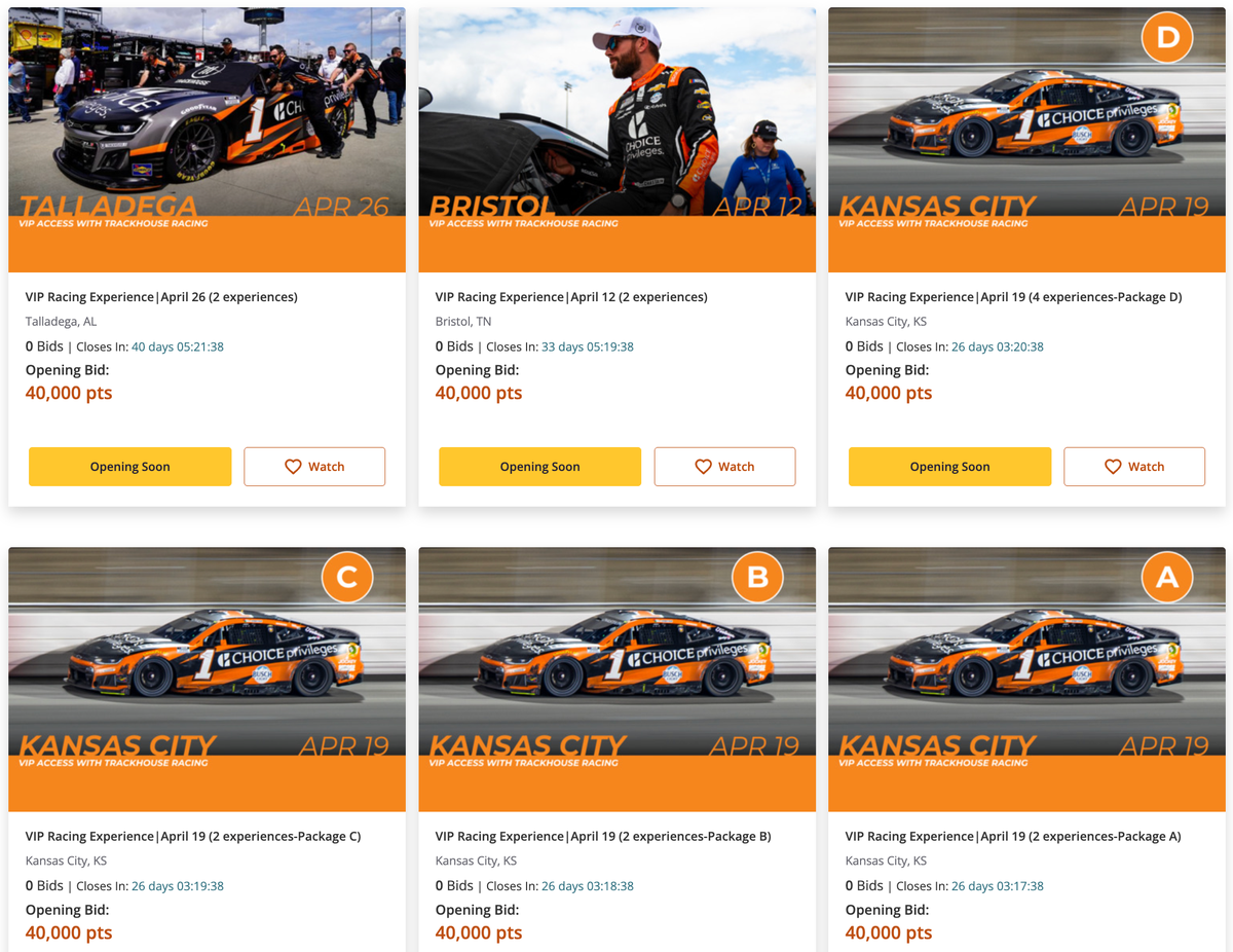 Choice racing experiences March 2026