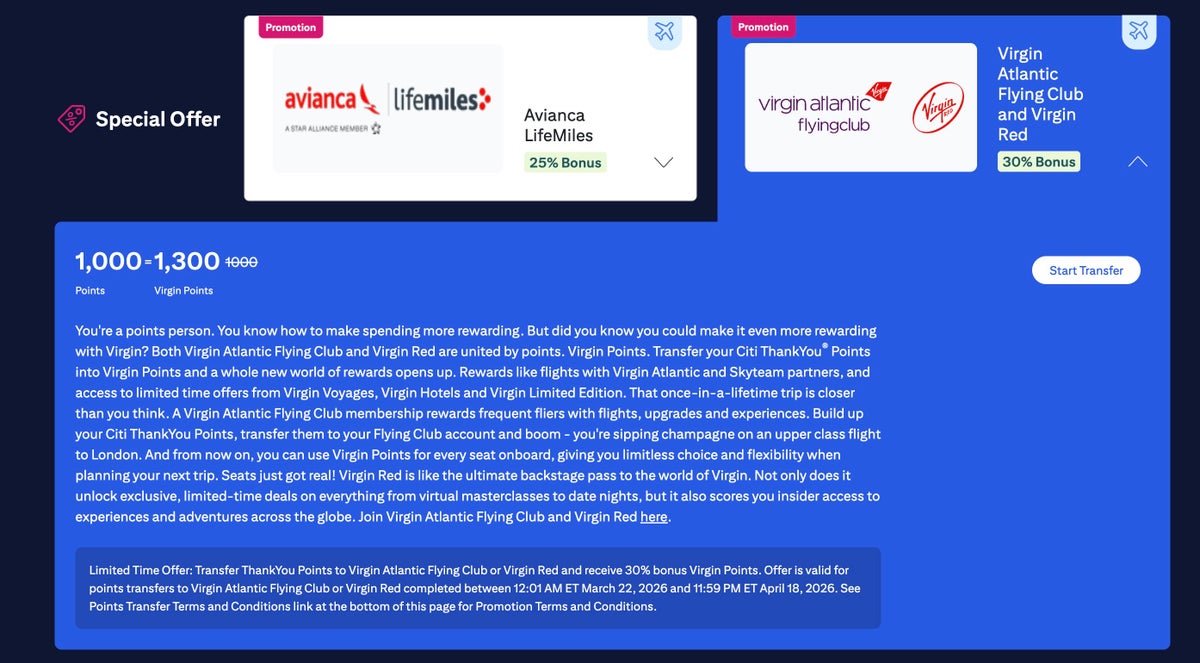 Citi Virgin Atlantic Virgin Red Bonus