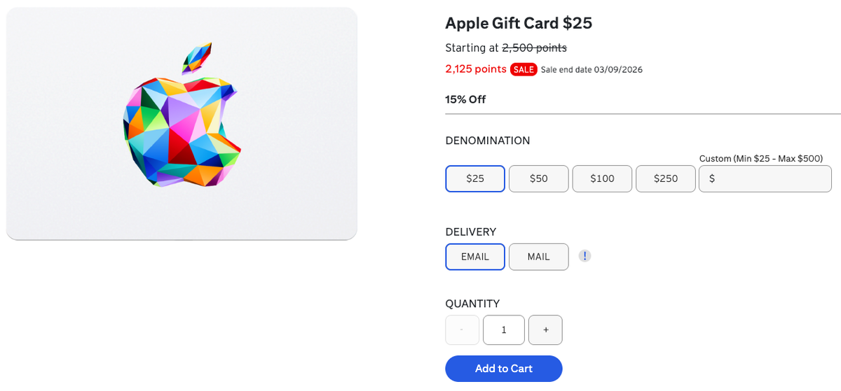 Citi gift card sale March 2026 Apple