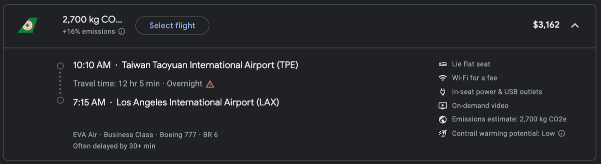 EVA Air business class TPE LAX Google Flights EVA Air business class TPE LAX Google Flights