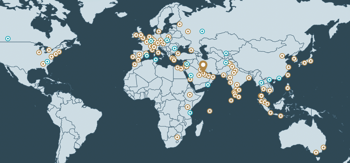 Etihad destination map