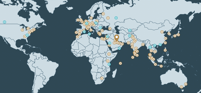 Etihad destination map