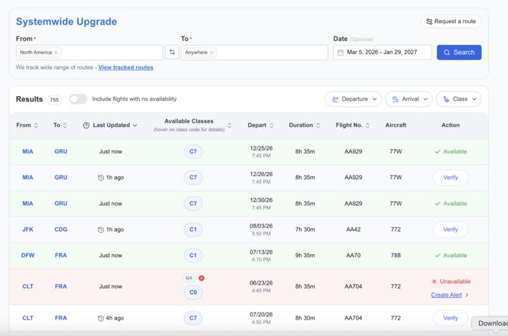 Expert Flyer SWU new feature
