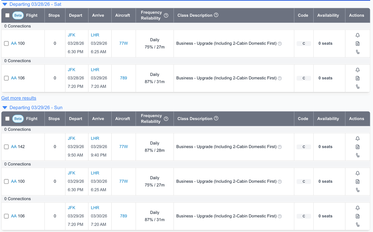 ExpertFlyer Alert for Multiple SWU Flights