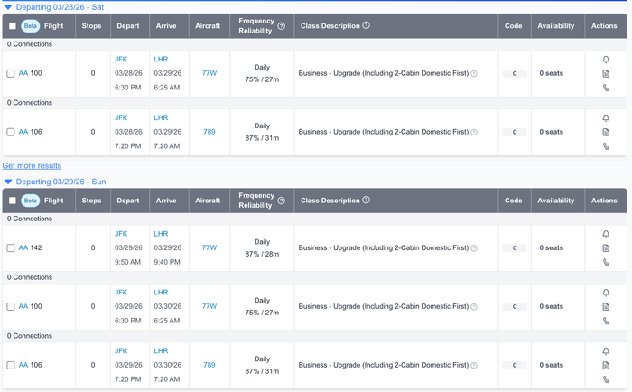 ExpertFlyer Alert for Multiple SWU Flights