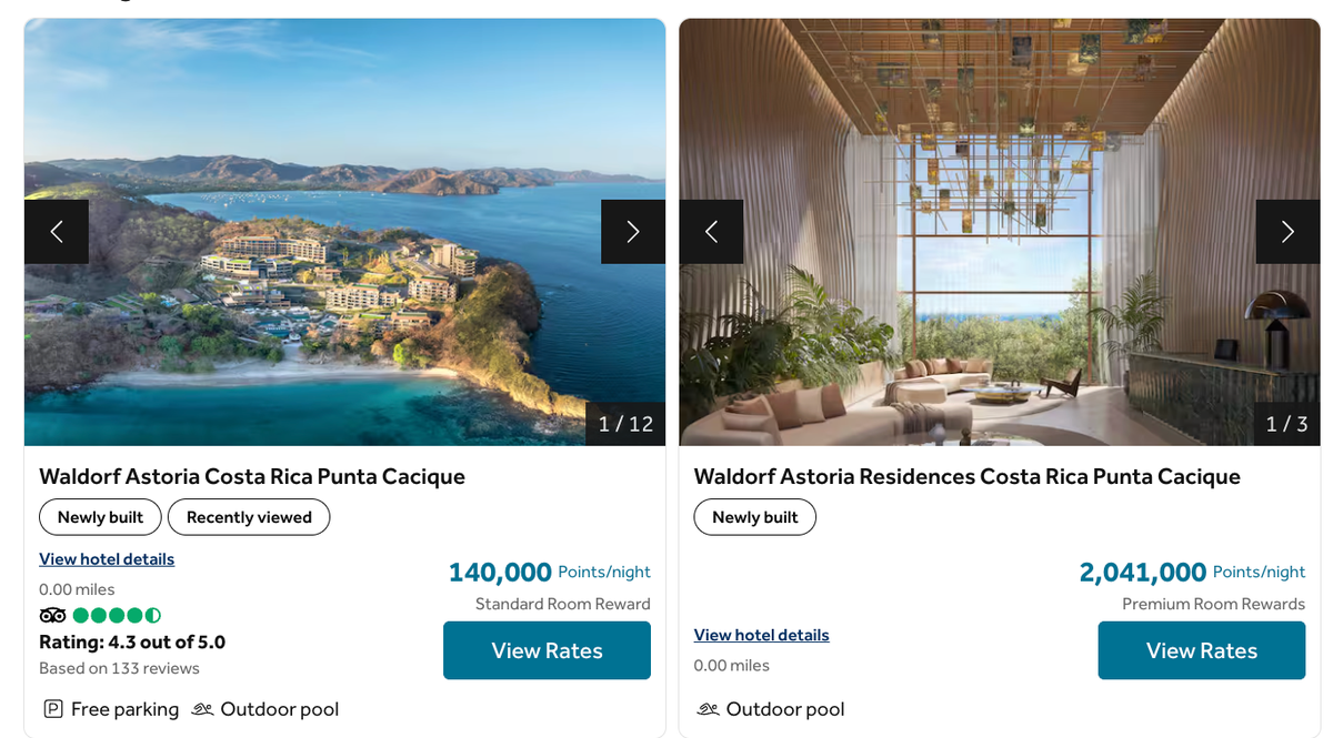 Hilton Honors Standard vs Premium Room Reward