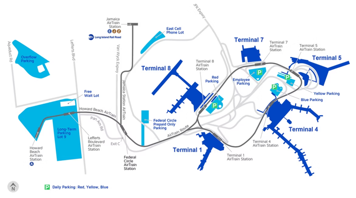 JFK airport map John F Kennedy International Airport map