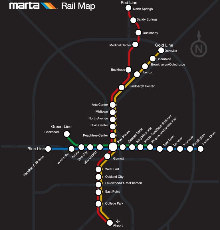 MARTA Rail Map