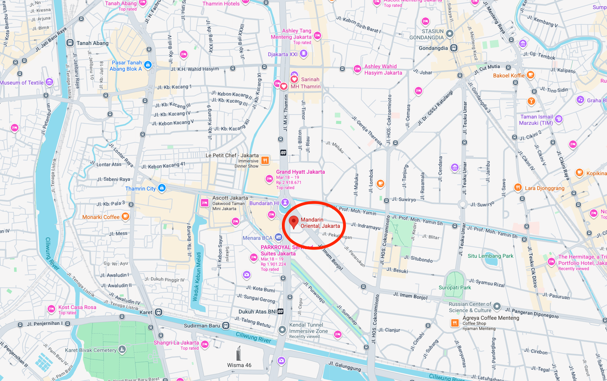 Mandarin Oriental, Jakarta Google Maps