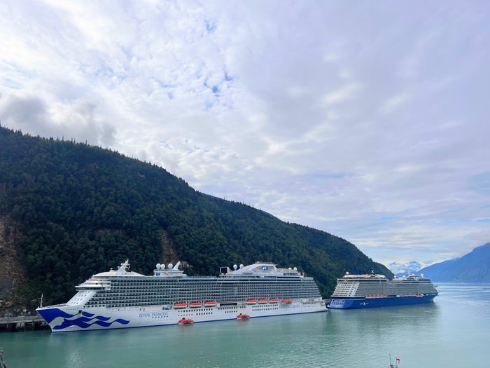 Princess and Celebrity cruise ship in Alaska Princess and Celebrity cruise ship in Alaska