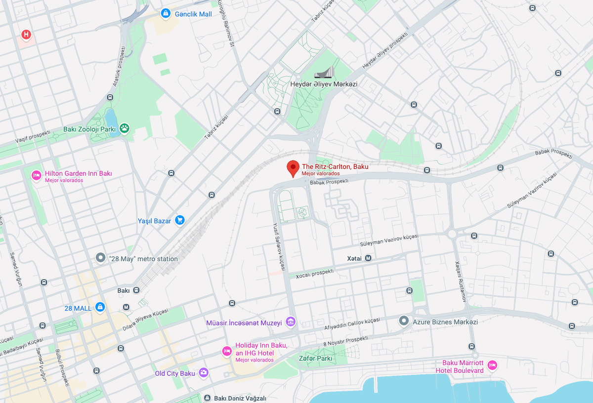 Ritz Carlton Baku location