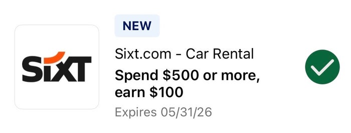 Amex Offer SIXT September 2025 SIXT Amex Offer