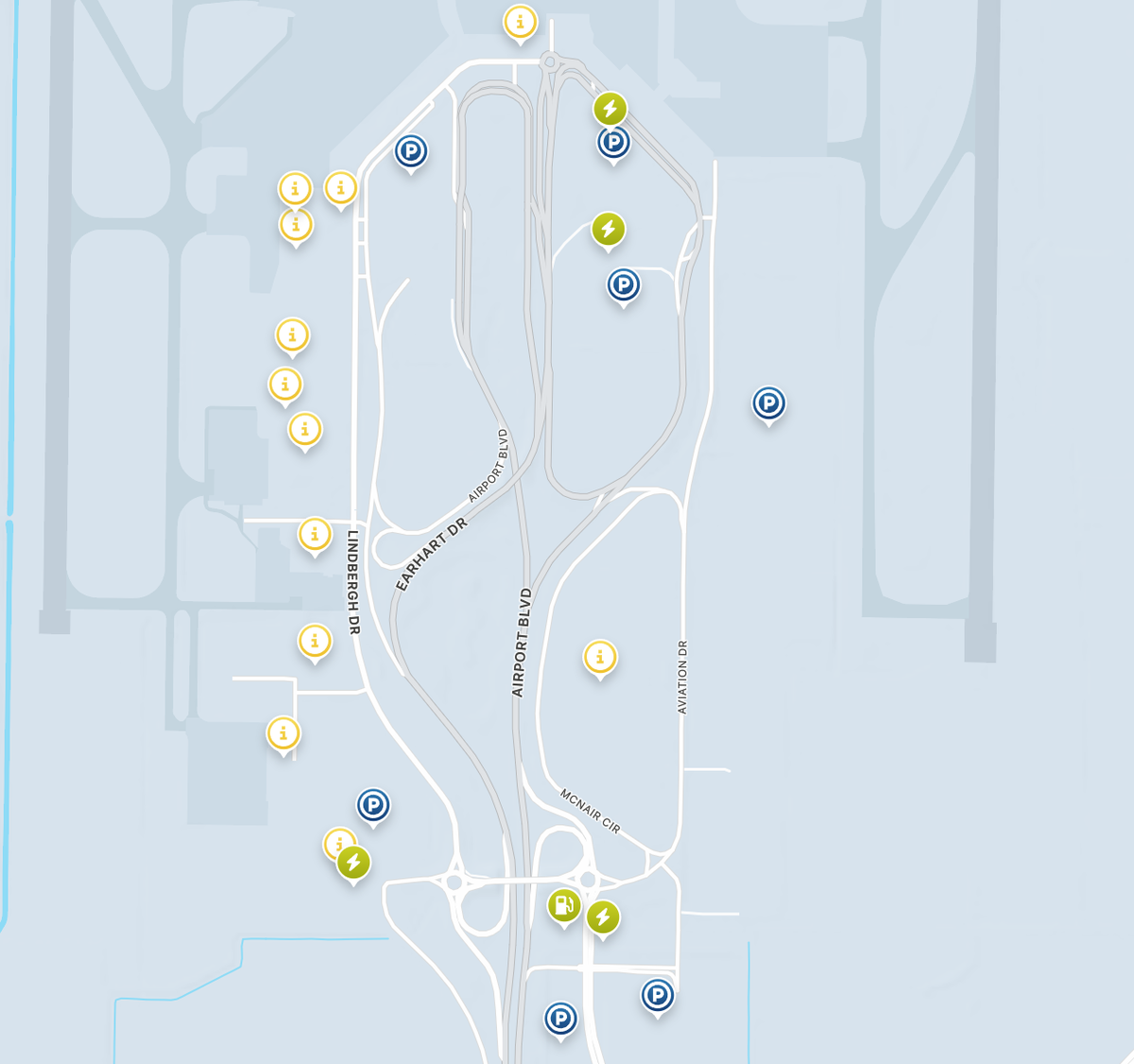 Sacramento International Airport Parking map
