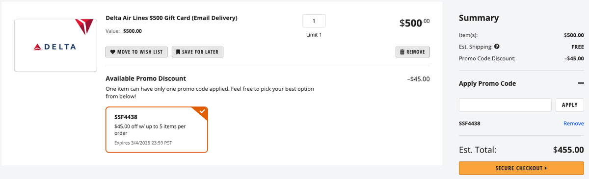 Delta Gift Card Newegg