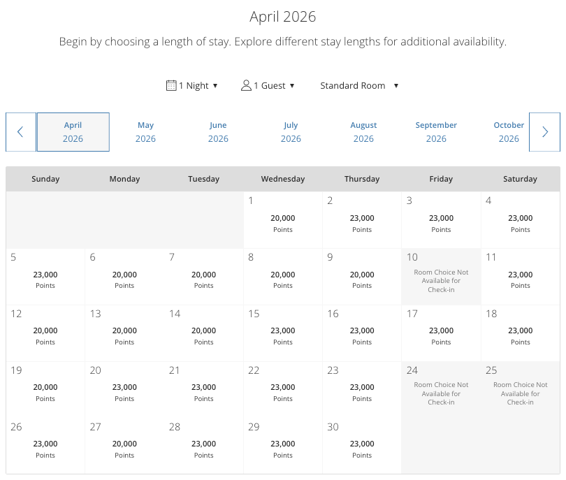 Screenshot 2026 03 18 at 5.33.50 PM The Livingston Hyatt Award Availability