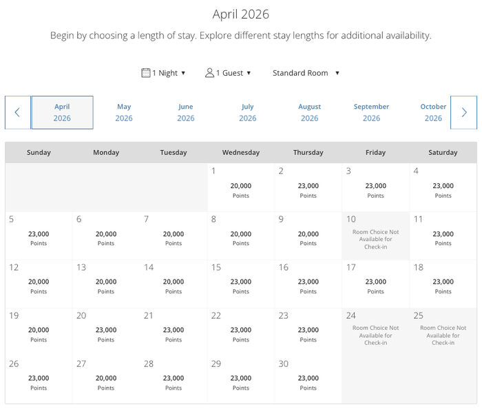Screenshot 2026 03 18 at 5.33.50 PM The Livingston Hyatt Award Availability