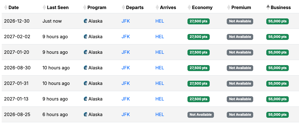 Seats.aero availability USA HEL March 2026 Seats.aero availability USA HEL March 2026