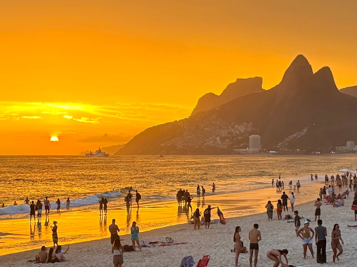 Sunset on Ipanema Beach Rio de Janeiro Brazil