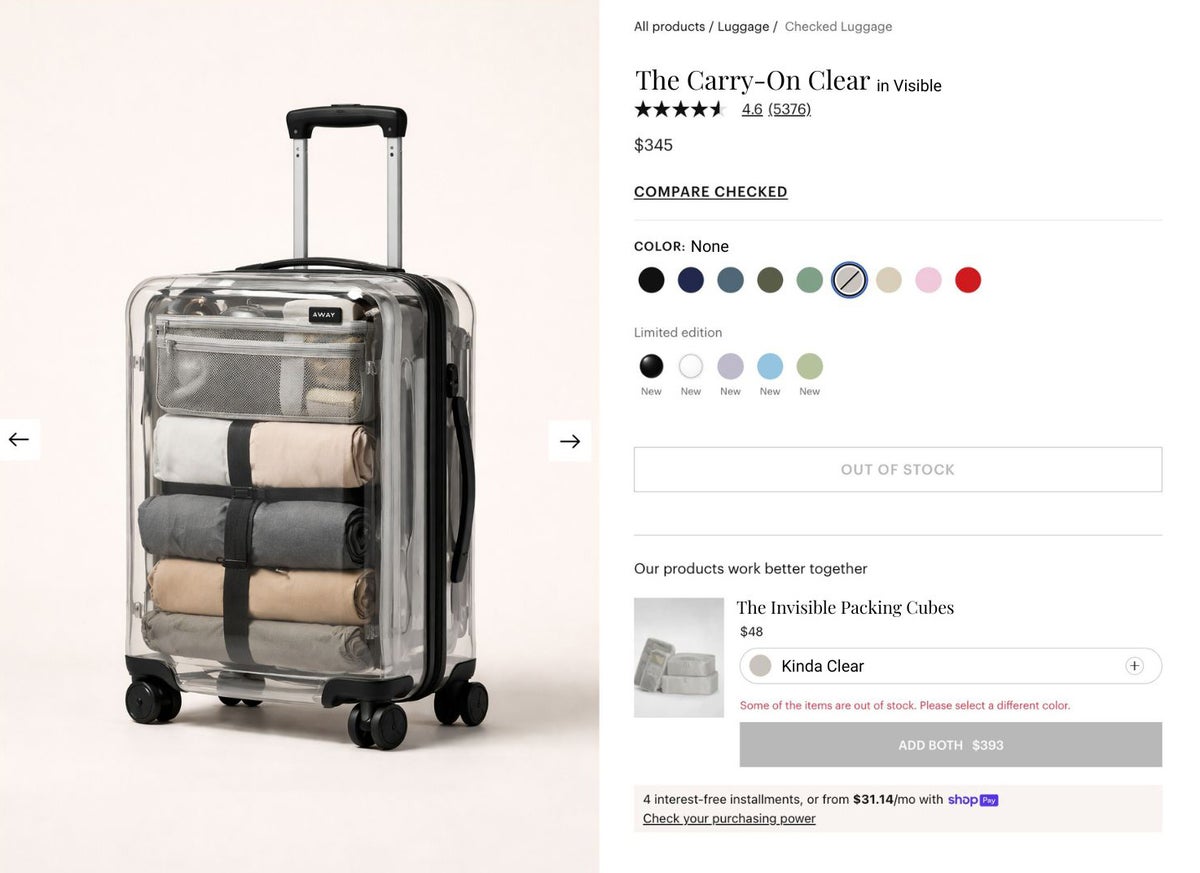 The Carry On Clear Away bag in Visible April Fools