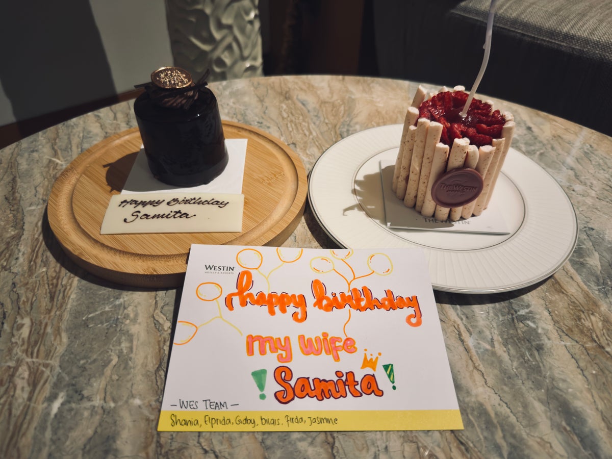 The Westin Jakarta birthday card and treats The Westin Jakarta birthday card and treats