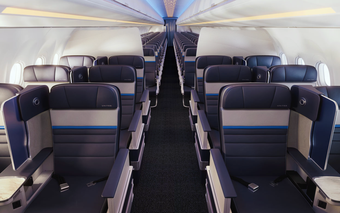 United Airbus A321XLR premium economy cabin